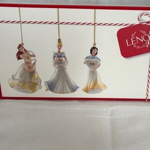 Lenox Princess Ornament Trio with Gold Accents